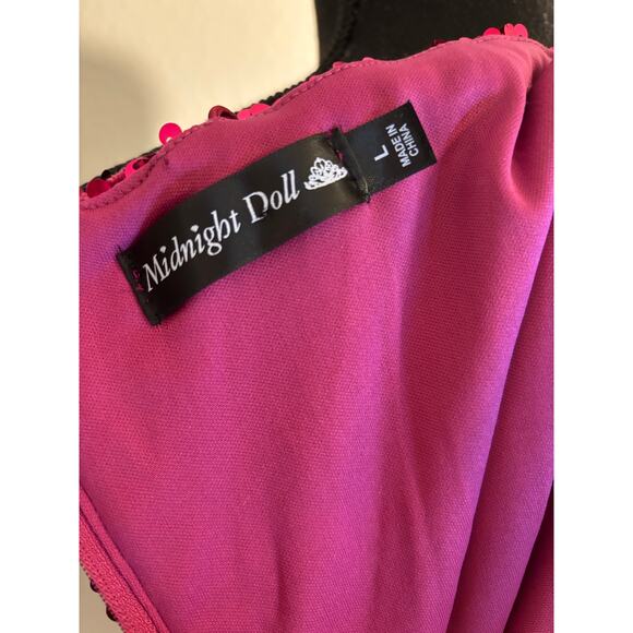 MIDNIGHT DOLL Dillard’s One Shoulder Sequin Front Slit Bodycon Dress - Picture 10 of 11